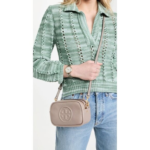 Tory Burch Perry Bombé Mini Bag Gray Heron OS - Picture 1 of 16